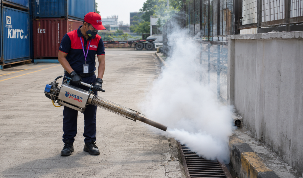 Thermal fogging for Mosquito Control in sea port container yard